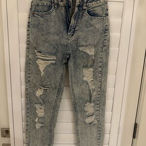 Wild Fable High Rise Distressed Jeans - Washed Blue
